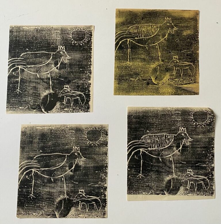 Slavko KOPAC (1913-1955) - Chat (3) ; oIseaux (4) - Lot d'estampes (7) avec cac…