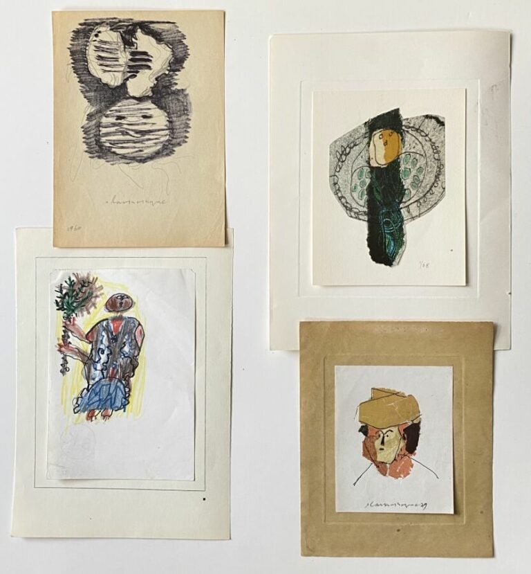 Slavko KOPAC (1913-1955) - Composition aux personnages, 1960 - Feutre et crayon…