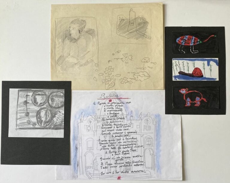 Slavko KOPAC (1913-1955) - Compositions aux médaillons - Fusain sur papier, cac…