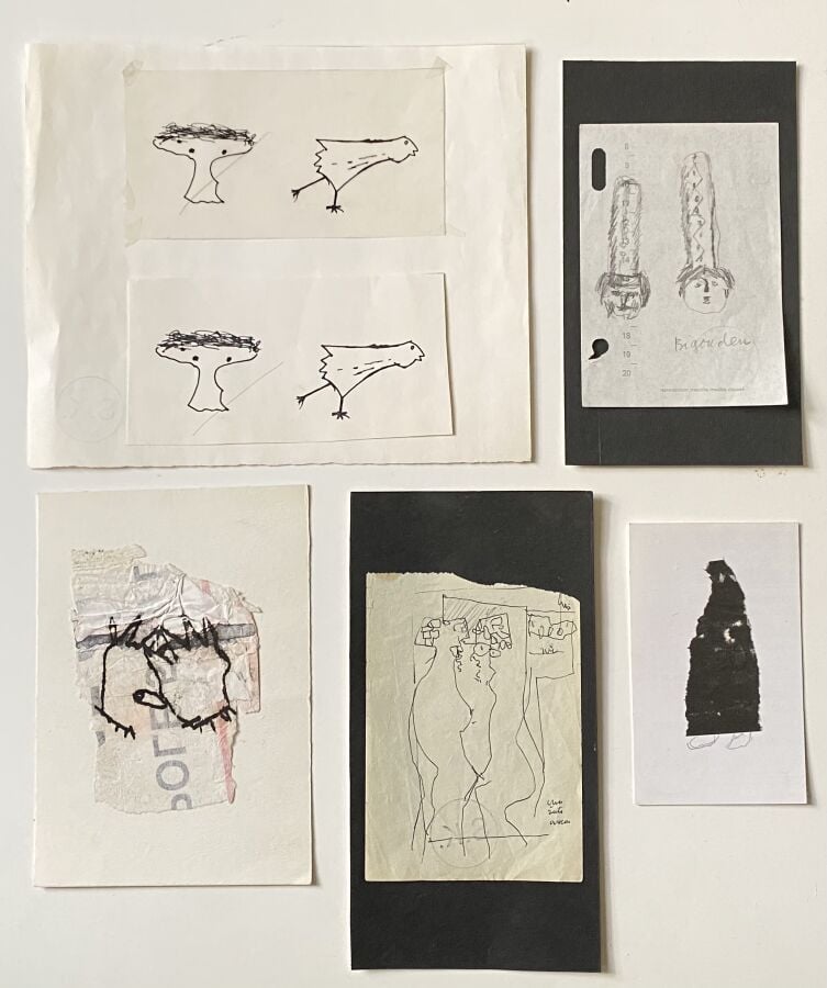 Slavko KOPAC (1913-1955) - Couple - Stylo bille sur papier, annotation à l'encr…