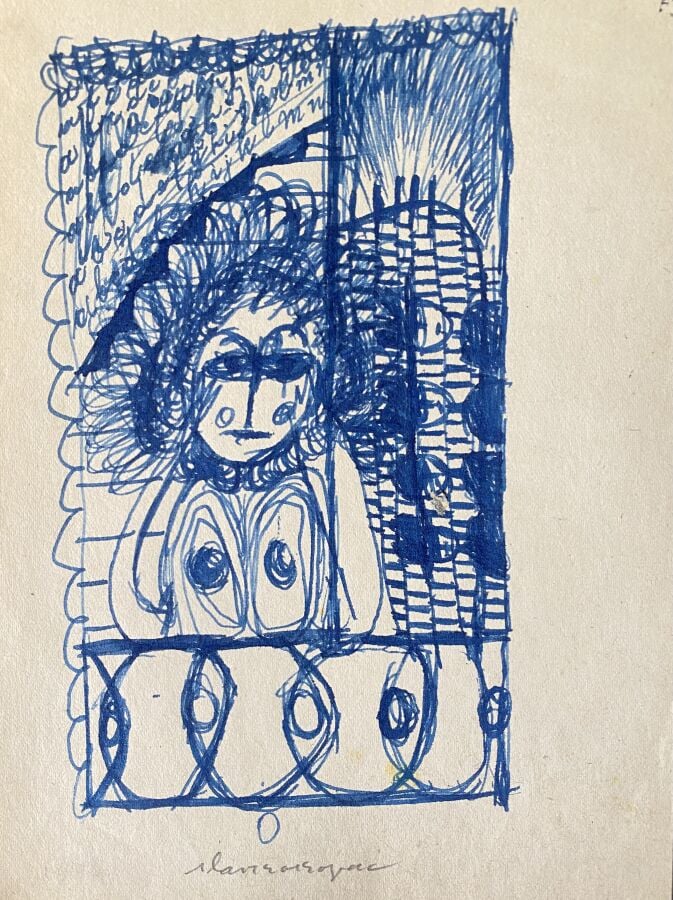 Slavko KOPAC (1913-1955) - La cathédrale, 1950 - Collage sur papier, monogrammé…