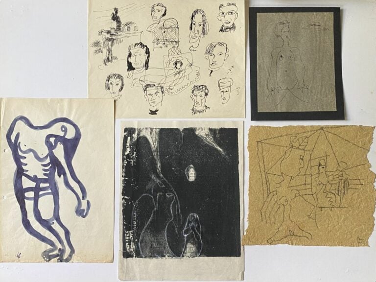 Slavko KOPAC (1913-1955) - Personnage debout, 1946 ? - Lavis d'encre sur papier…