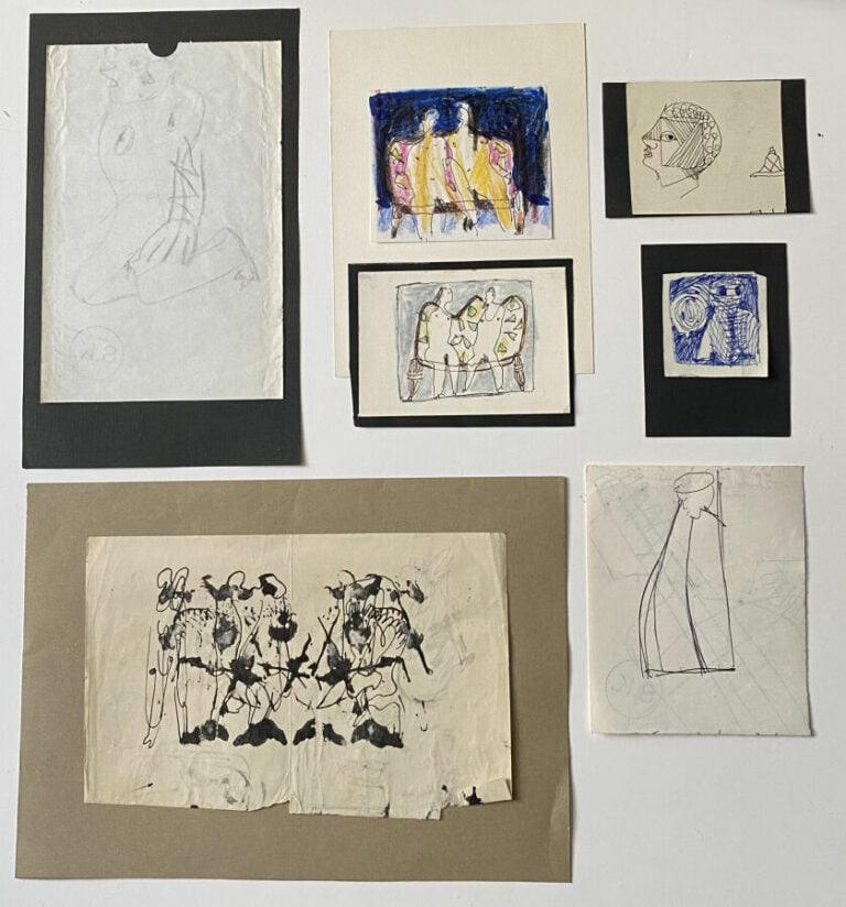 Slavko KOPAC (1913-1955) - Personnage - Stylo bille sur papier, cachet du monog…