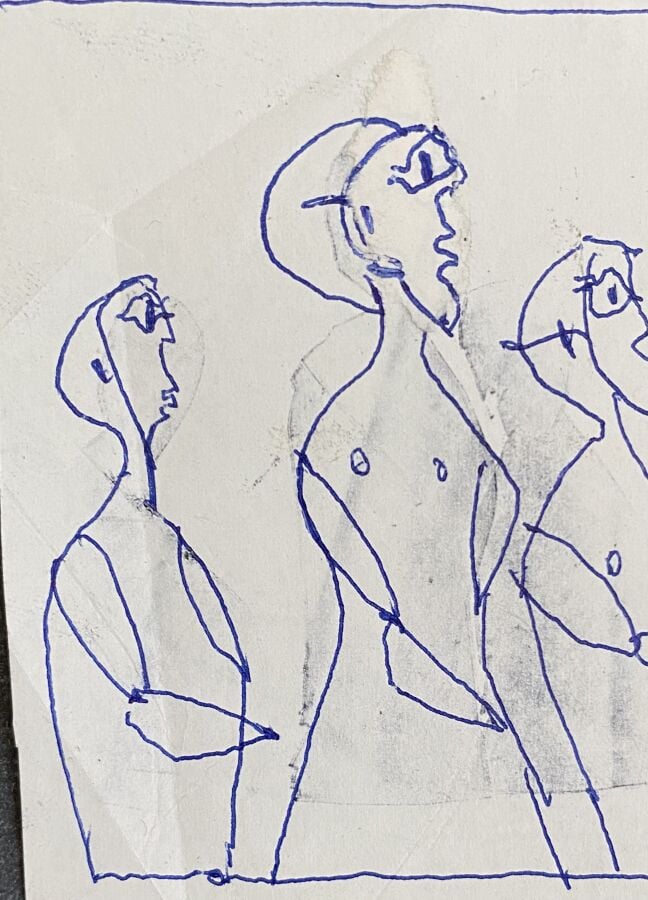 Slavko KOPAC (1913-1955) - Trois personnages , Paris 1977 - Technique mixte sur…