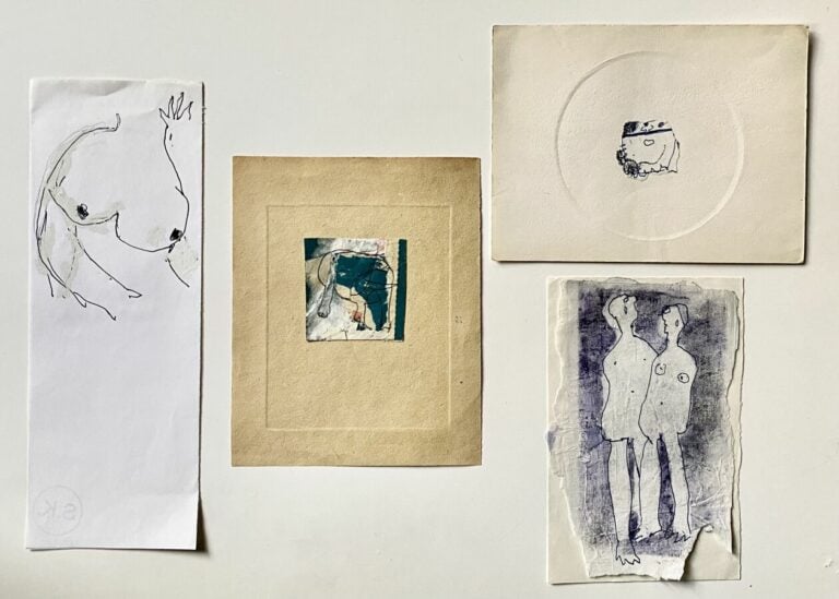 Slavko KOPAC (1913-1955) - Visage - Technique mixte et collage sur papier, cach…