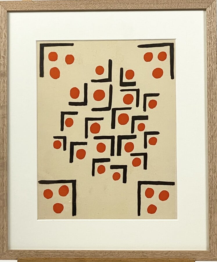 Sonia DELAUNAY (1885-1979) - Composition, aux points rouges, 1930 - Pochoir en…