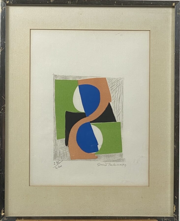 Sonia DELAUNAY (1885-1979) - Compositions, - Deux lithographies en couleurs, un…