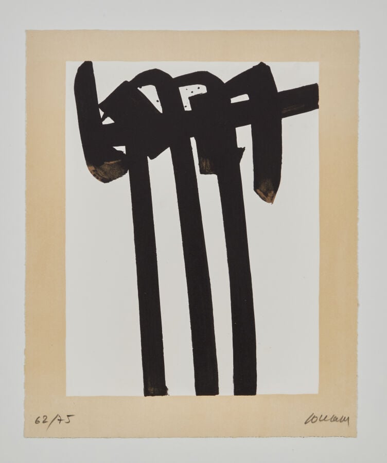 SOULAGES Pierre (né en 1919) - "Lithographie N°28. 1970." - Lithographie sur vé…