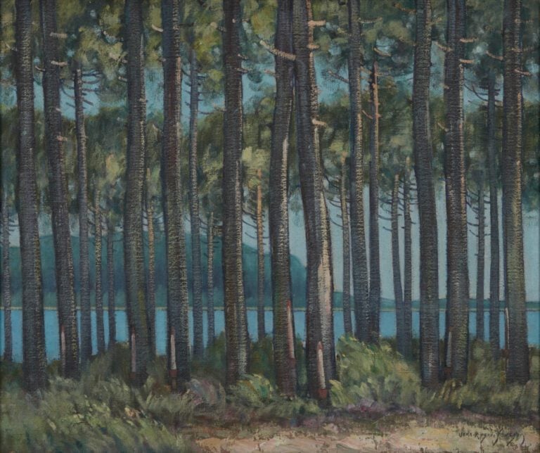 SOURGEN Jean Roger (1883-1978) - "Pins en bord de mer" - Huile sur toile signée…