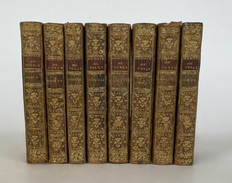 Sully - Mémoires - Londres,1767 - 8 vol in-12 pl veau