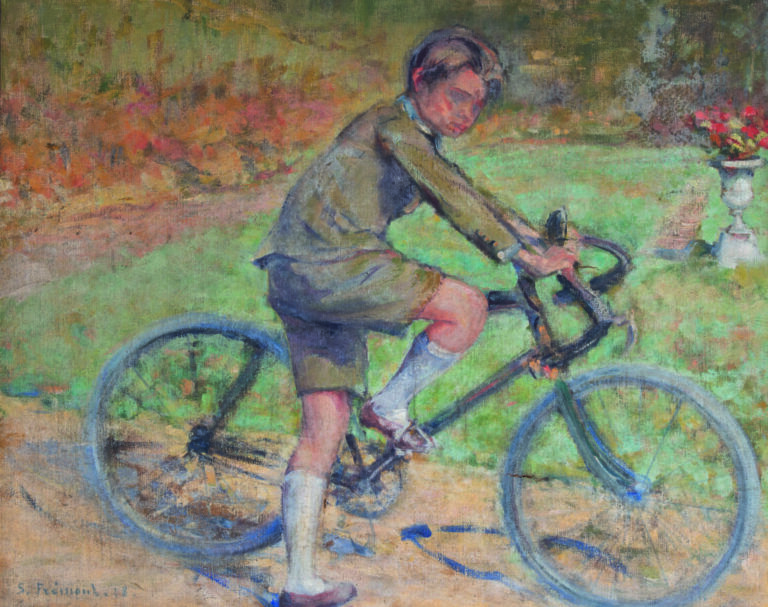 Suzanne Camille Désirée FRÉMONT (1876-1962) - Le cycliste, 1918 (?) - Huile sur…