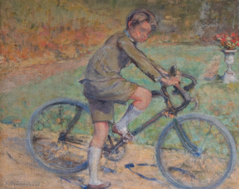 Suzanne Camille Désirée FRÉMONT (1876-1962) - Le cycliste, 1918 (?) - Huile sur…