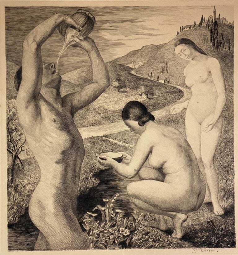 ²Suzanne TOURTE (1904-1979) - La source - Eau-forte, signée en bas à droite - D…