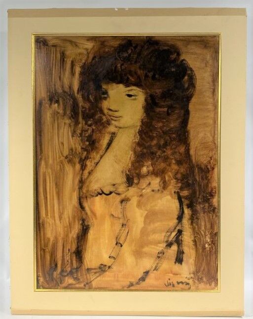 Sylvain VIGNY (1903-1970) - Portrait de jeune femme - Huile sur carton, signé e…
