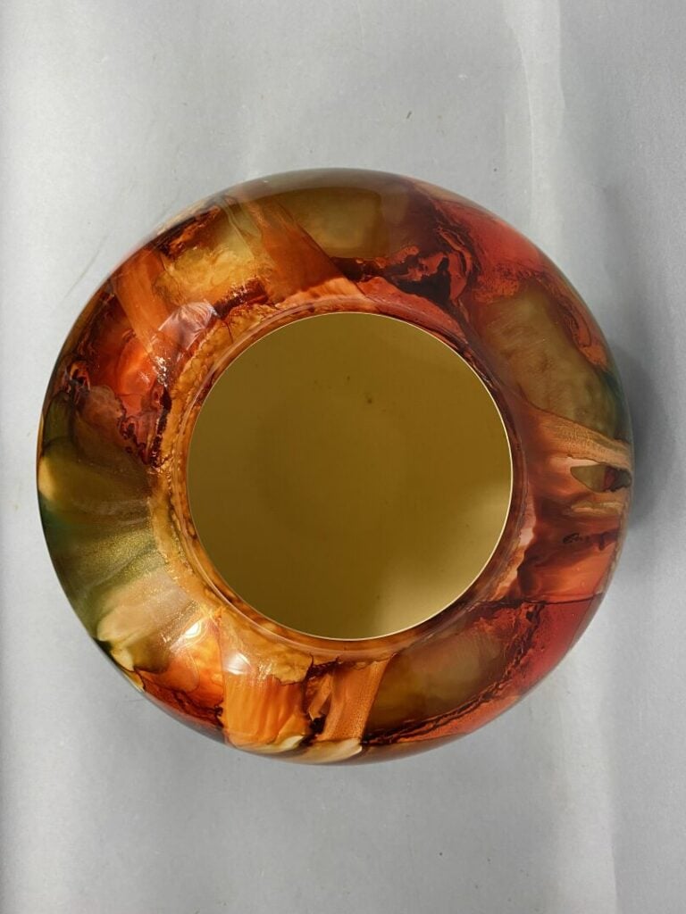 Sylvie MONTAGNON (1965) - Important vase boule en verre peint multicouche - Sig…