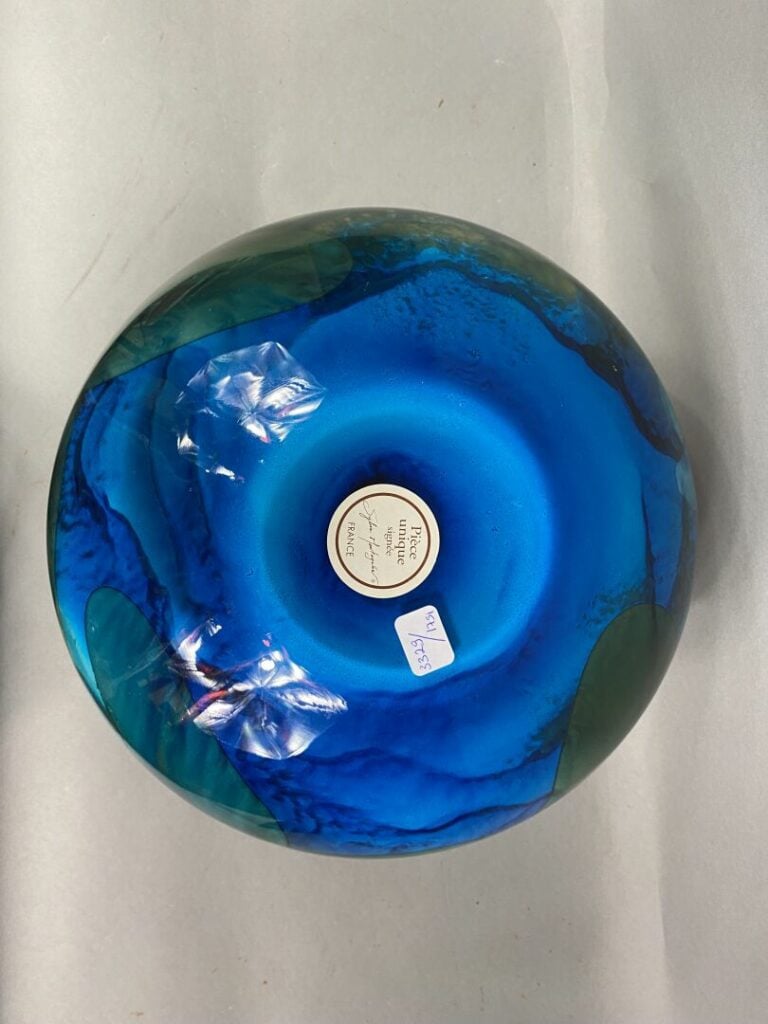 Sylvie MONTAGNON (1965) - Important vase boule en verre peint multicouche - Sig…