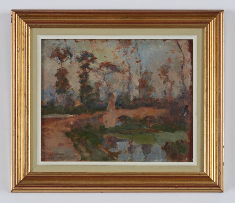 TARDIEU Victor (1870-1937) - "Le pont" - Huile sur panneau, signé en bas à gauc…