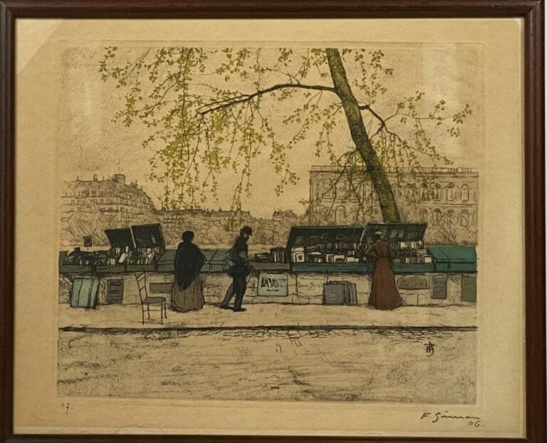 Tavik Frantisek SIMON ( 1877-1942) - Les bouquiniste à paris ; le marché en Bre…