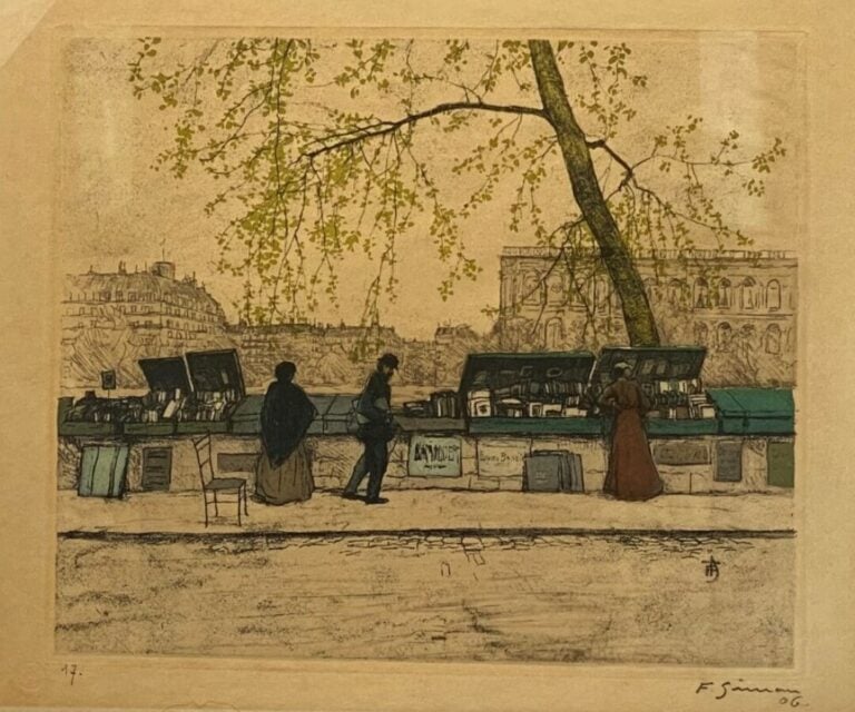 Tavik Frantisek SIMON ( 1877-1942) - Les bouquiniste à paris ; le marché en Bre…