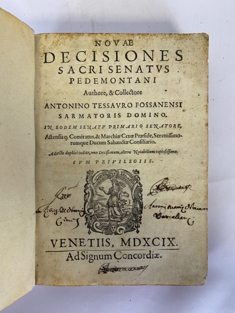 TESAURO Antonino. - Novae decisiones Sacri senatus pedemontani. Adiecto duplici…