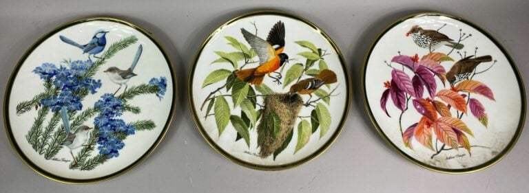 The National Audubon Society - Suite de dix assiettes en porcelaine à décor pol…
