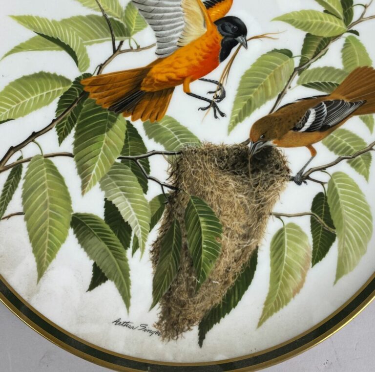 The National Audubon Society - Suite de dix assiettes en porcelaine à décor pol…