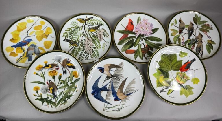 The National Audubon Society - Suite de dix assiettes en porcelaine à décor pol…