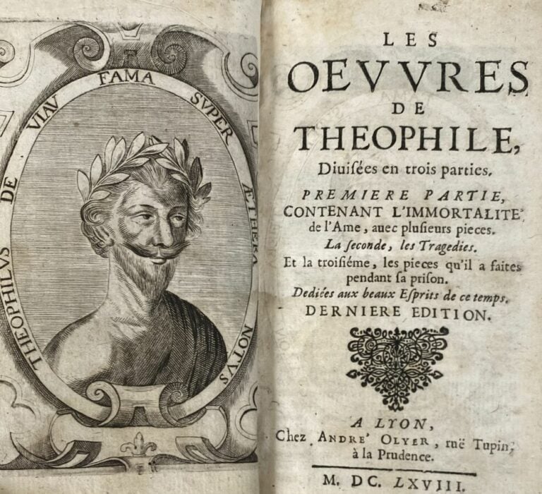 Theophile OEuvres - Lyon, A. Olger, 1668. In-12, plein veau.
