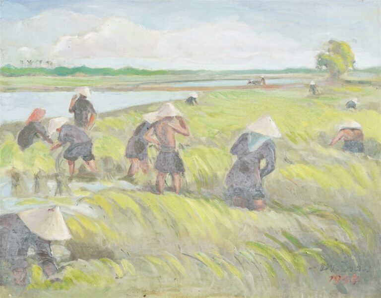 TRAN (Actif Vietnam / Indochine, Epoque XXe siècle) - Paysans dans la rizière -…