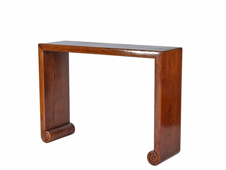 TRAVAIL CHINOIS fin du XIX ème - Console en bois verni - H : 82 L : 109 P : 32…