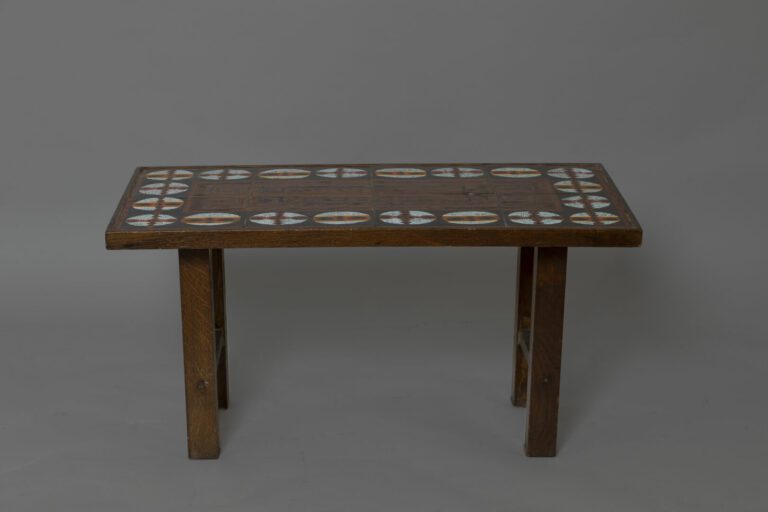Travail FRANÇAIS 1950/1960 - Table basse en bois à plateau rectangulaire en car…