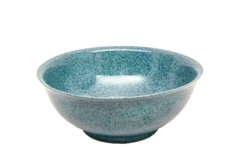 [/] TRES GRAND BOL EN PORCELAINE EMAILLEE OEUF DE ROUGE GORGE - Chine - Campani…