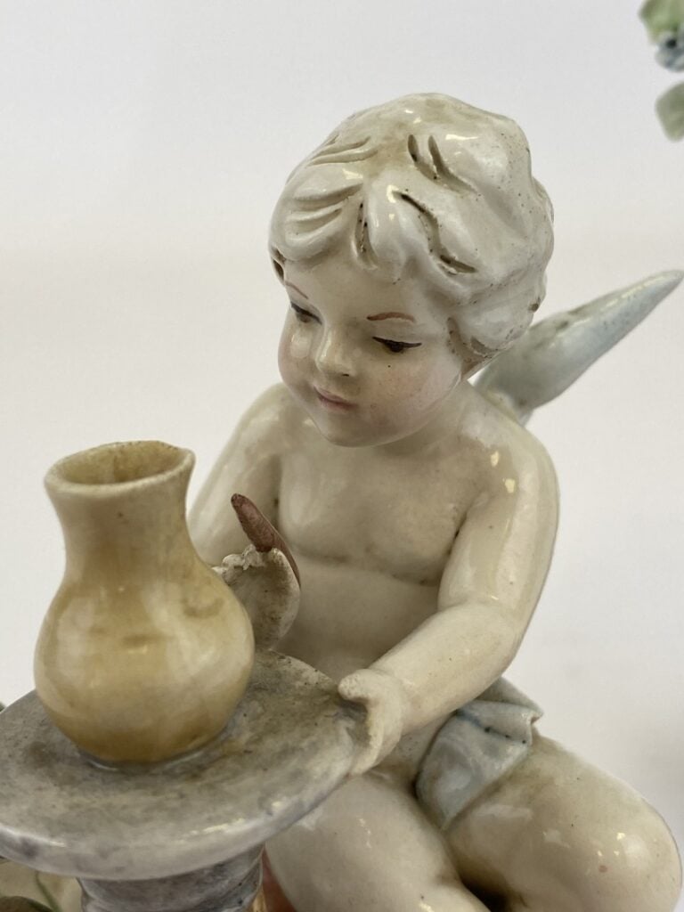 TRIEBNER ENS et ECKERT VOLKSTEDT - Ensemble de deux sujets en porcelaine emaill…