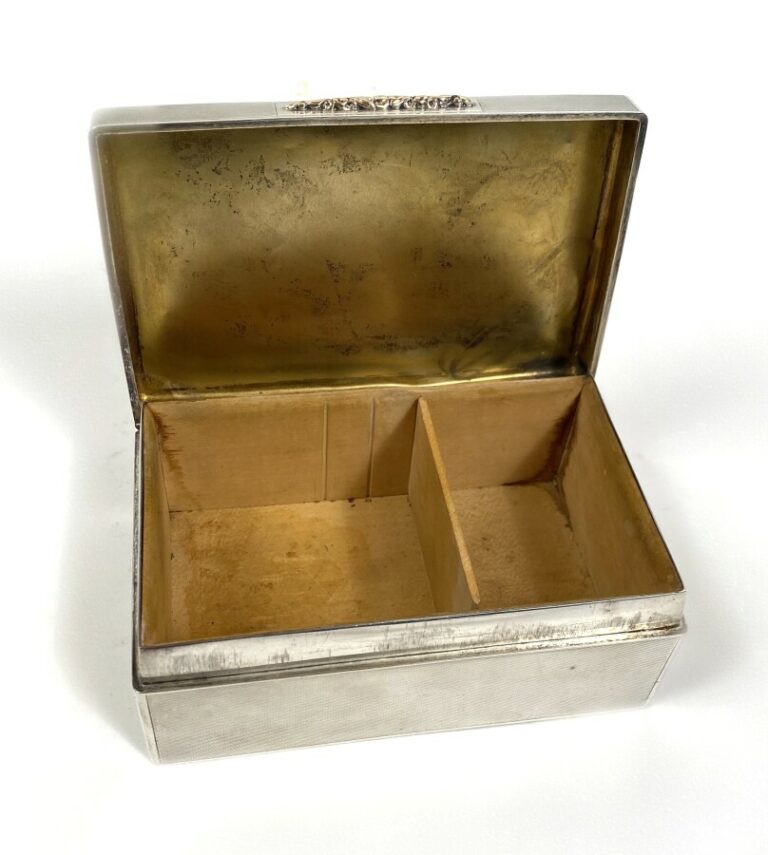 Une boîte en métal anglais à fond amati (légers chocs)