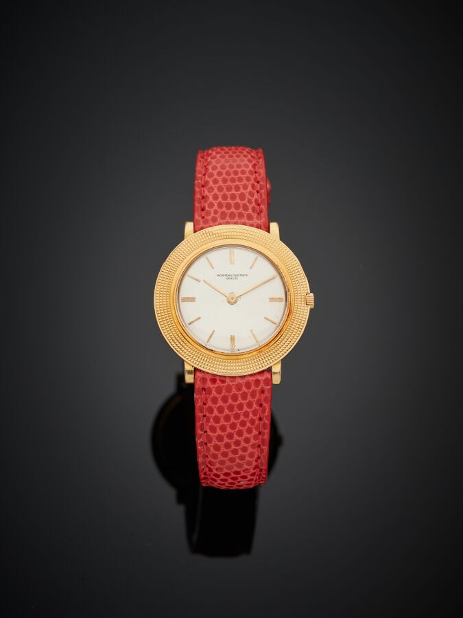 VACHERON CONSTANTIN - BRACELET MONTRE ronde en or jaune (750‰). Lunette guilloc…