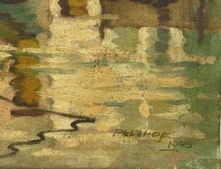 Valentin PELZHOF (1912-1990) - Vue de port - Huile sur toile - Signée en bas à…