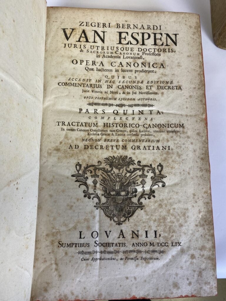 VAN ESPEN (Bernardi) : - Bernardi Van Espen Juris utriusque Doctoris, Opera can…