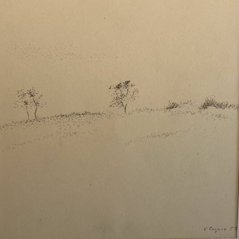 Véra PAGAVA (1907-1988) - Paysage, 1959 - Crayon sur papier, signée et datée en…