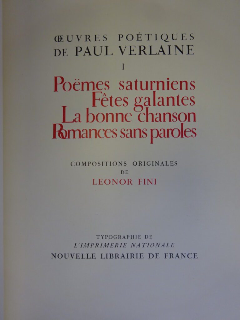 VERLAINE Paul. - Oeuvres poétiques illustrées - Paris. Nouvelle Librairie De Fr…