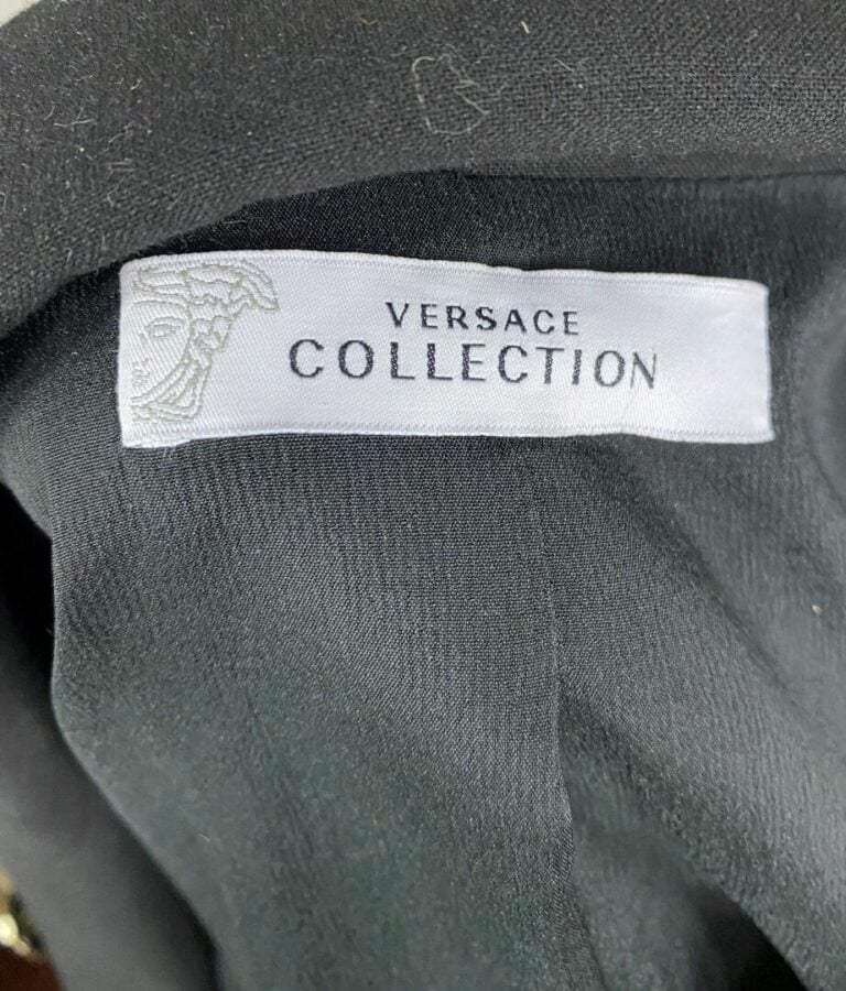 VERSACE Collection - Blazer noir boutonné à l'avant - Taille 46 italien