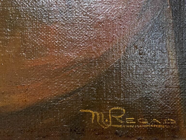 VIETNAM - Moine en prière - Huile sur toile - 61 x 50 cm - (frottement dans la…