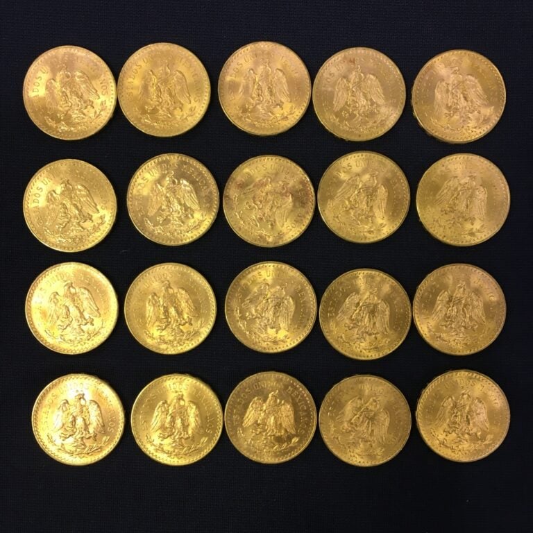 Vingt pièces de 50 pesos or, 1947.