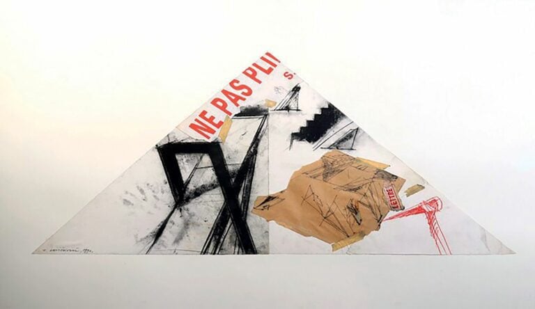 Vladimir VELICKOVIC (1935-2019) - Descente, 1990 - Fusain et collage sur papier…