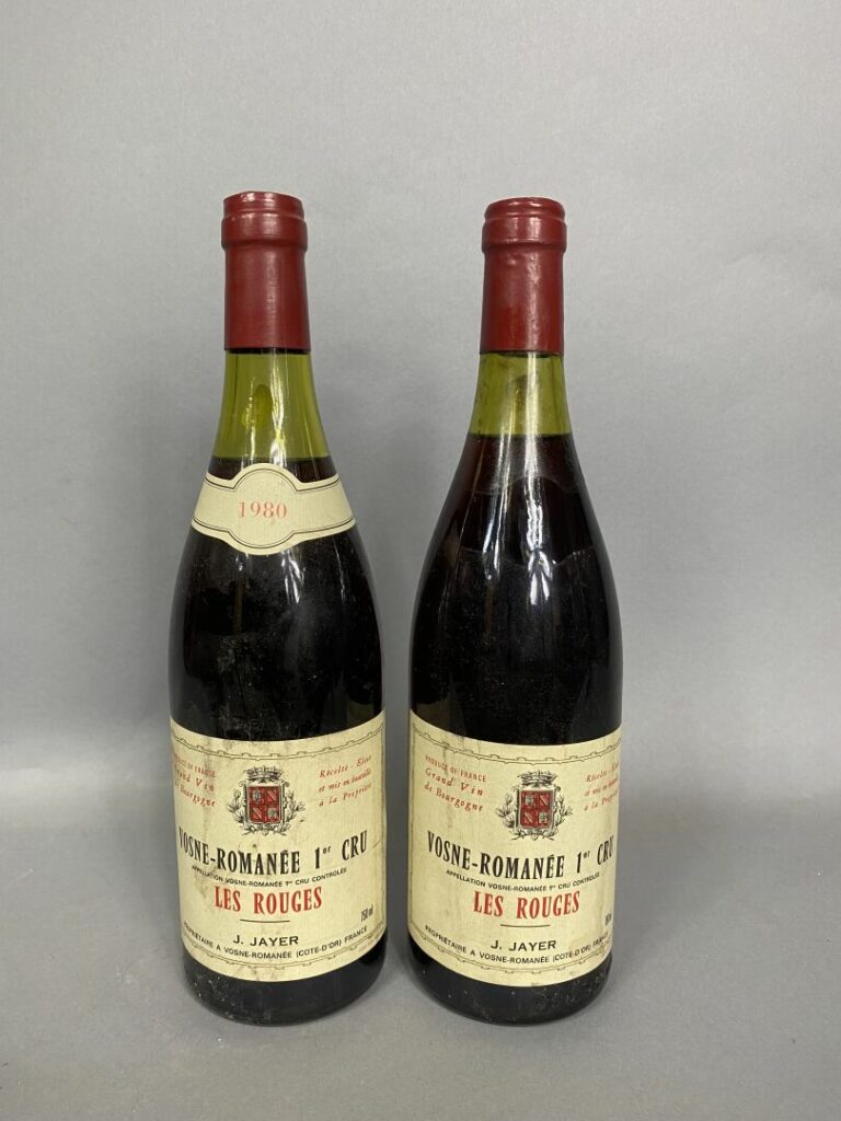 Vosne-Romanée, 1er Cru, Les rouges - lot de deux bouteilles, 1980 - (bas goulot…