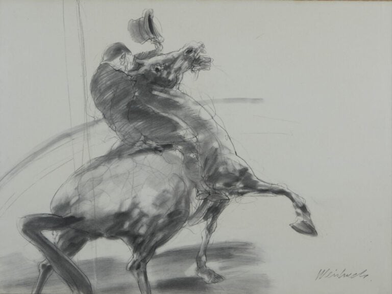 WEISBUCH Claude (1927-2014) - "Le cavalier" - Technique mixte signée en bas à d…