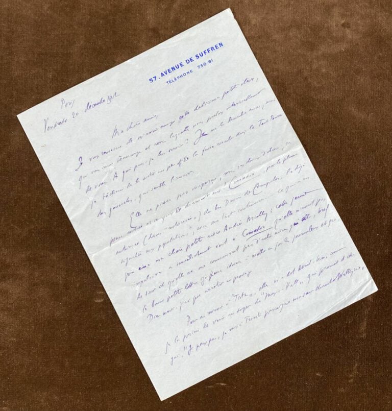 Willy L.a.s. - Lettre à Marguerite Moréno.