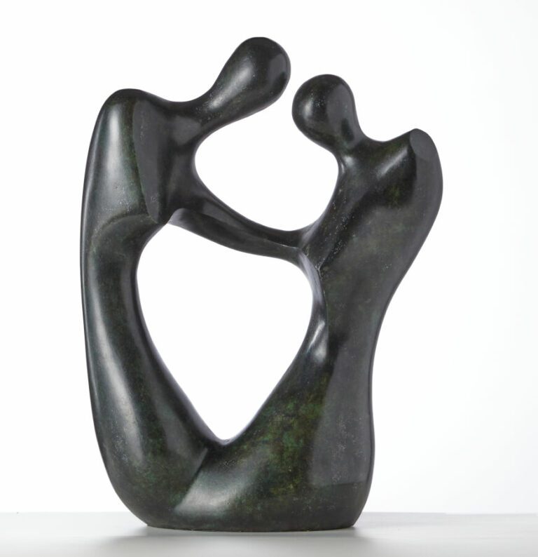 Xavier ALVAREZ (né en 1949) - Première rencontre - Sculpture en bronze patiné -…