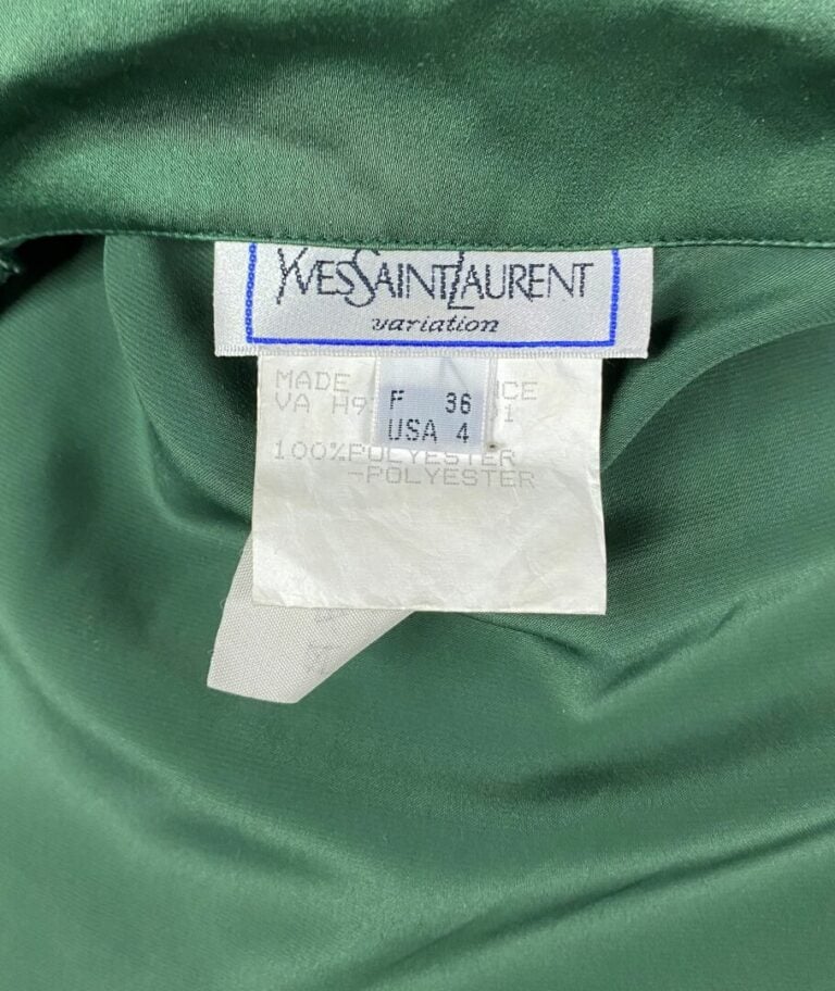 Yves SAINT LAURENT Variation - Chemisier en polyester vert bouteille