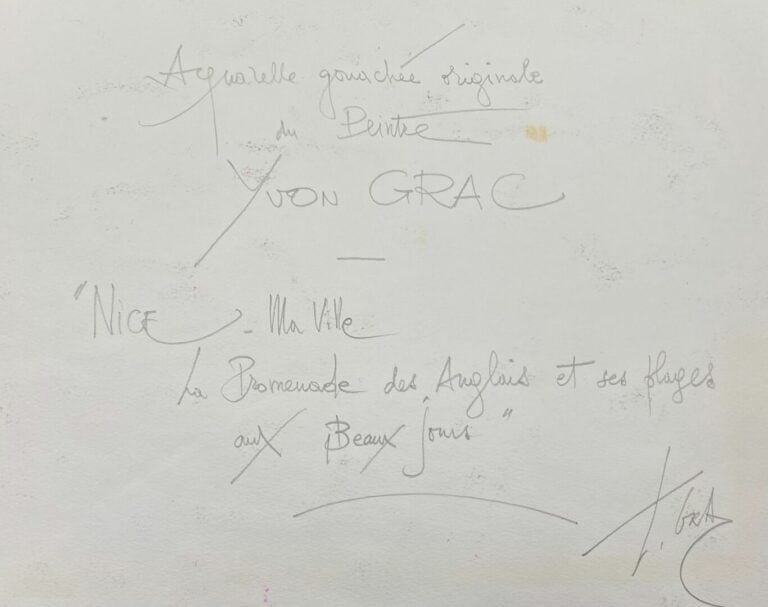 Yvon GRAC (1945) - Suite de trois dessins sur le thème "Nice ma ville" à l'aqua…