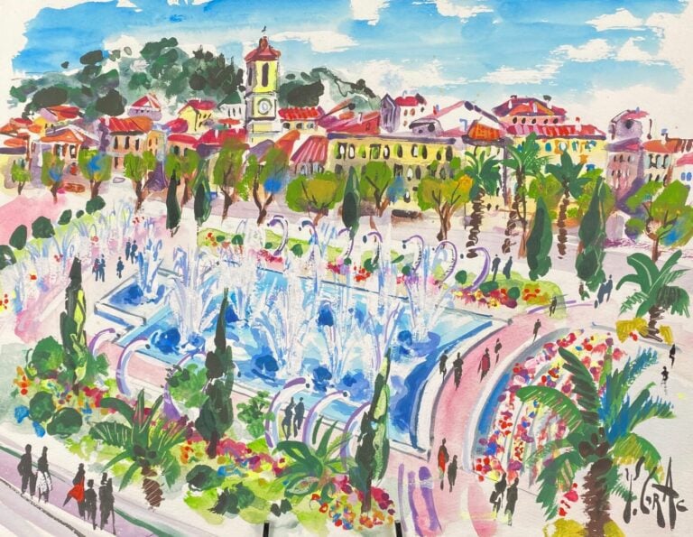 Yvon GRAC (1945) - Suite de trois dessins sur le thème "Nice ma ville" à l'aqua…